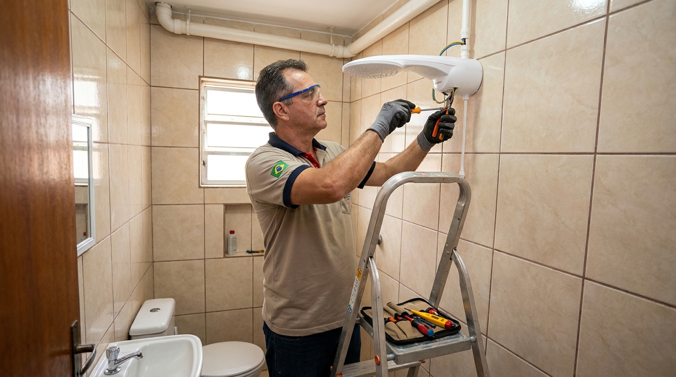 Substituição de Chuveiro Antigo em Sete Lagoas‑MG